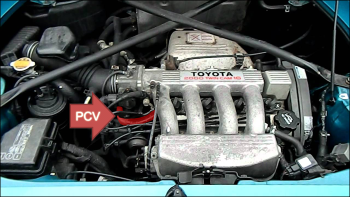 Emplacement du PCV sur un moteur 3SGE - Toyota MR2 SW2x